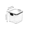thumbnail image 3 of Food Storage Containers, Staron 2026 Airtight Stackable Kitchen Jars, Transparent Plastic Dry Food Storage Container Set with Buckle Lids, Black, 3 of 5