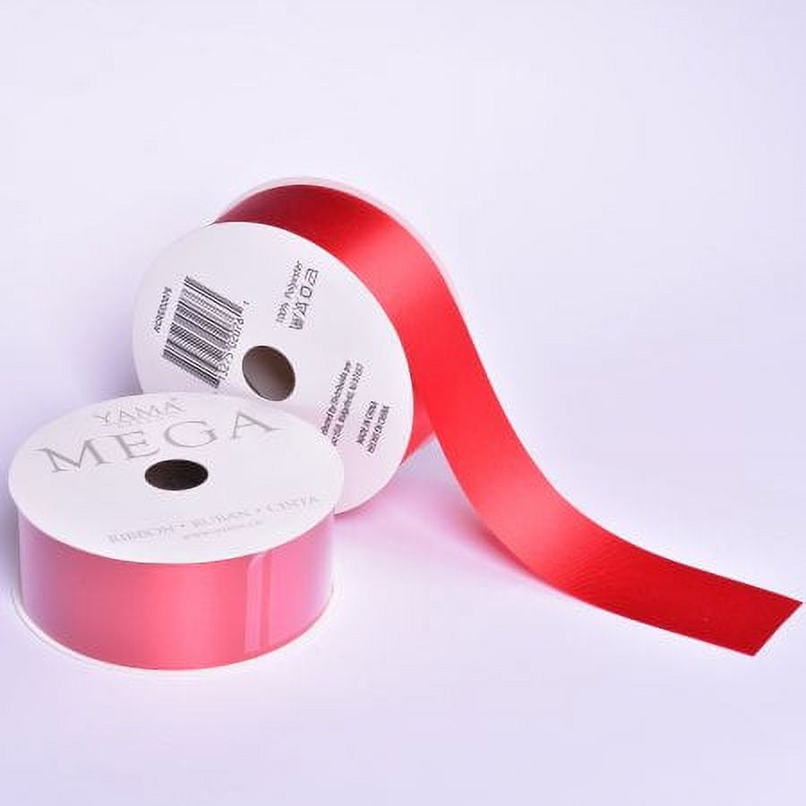 (4 pack) Yama Ribbon, Acetate Mega Ribbon Red, 1.5inch x 18 feet