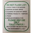 thumbnail image 1 of TOILET SIGN- DO NOT FLUSH LIST SIGN (WHITE Aluminium, 5x6 inch), 1 of 4