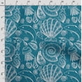thumbnail image 3 of Soimoi Sea Shell Print, Velvet Fabric, Decor Sewing Fabric by The Yard 54 Inch Wide,Decorative Fabric for Upholstery and Home Accents, Teal Blue, 3 of 5