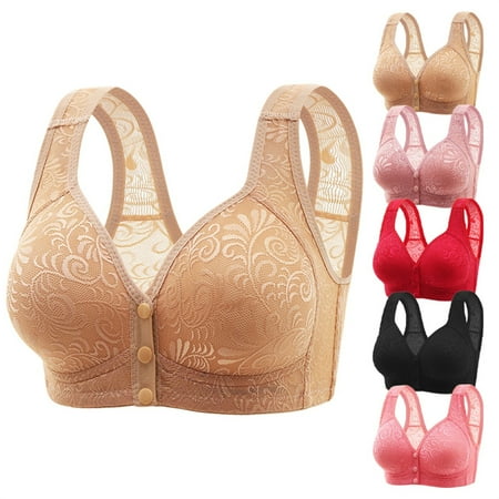 Women s Underwire Push Up Bra Front Buttoned Underwear No Wire Fashionable Comfortable And Breathable Tank Top Bra Full-Coverage T-Shirt Bra Saving on Clearance