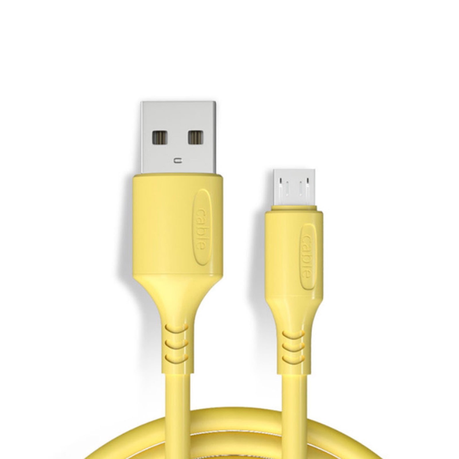 MicroUSB Cable Micro USB to USB 2.0 3A Fast Charging Cable Durable Cord for Android Mobile Phones Yellow