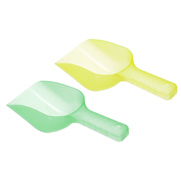Pala de Plástico para Hielo Uxcell 12oz Cuchara de Hielo Amarillo, Verde, 1 Juego