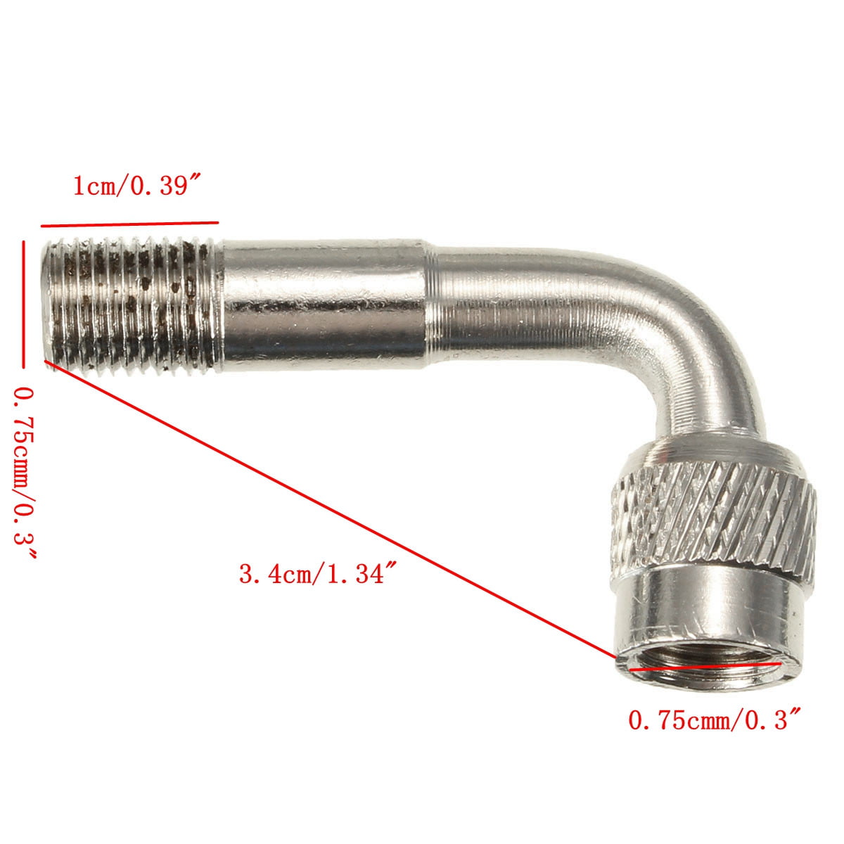 90 Degree Angle Air Tyre Valve Extension Adaptor for Motorcycle Car Bike Scooter 