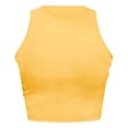 thumbnail image 5 of Solid Color Cropped Tank Top Sleeveless Round Neck Casual Summer Vest for Women, S, Yellow, 5 of 5