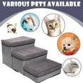 PinkSheep Dog Stairs with Storage, Foldable 3 Steps Pet Stairs Dog Cat
