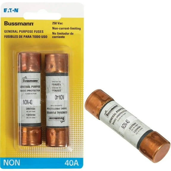 Bussman BP/NON-40 40 Amp 250 Volt Fast Acting Cartridge Fuses 2 Count
