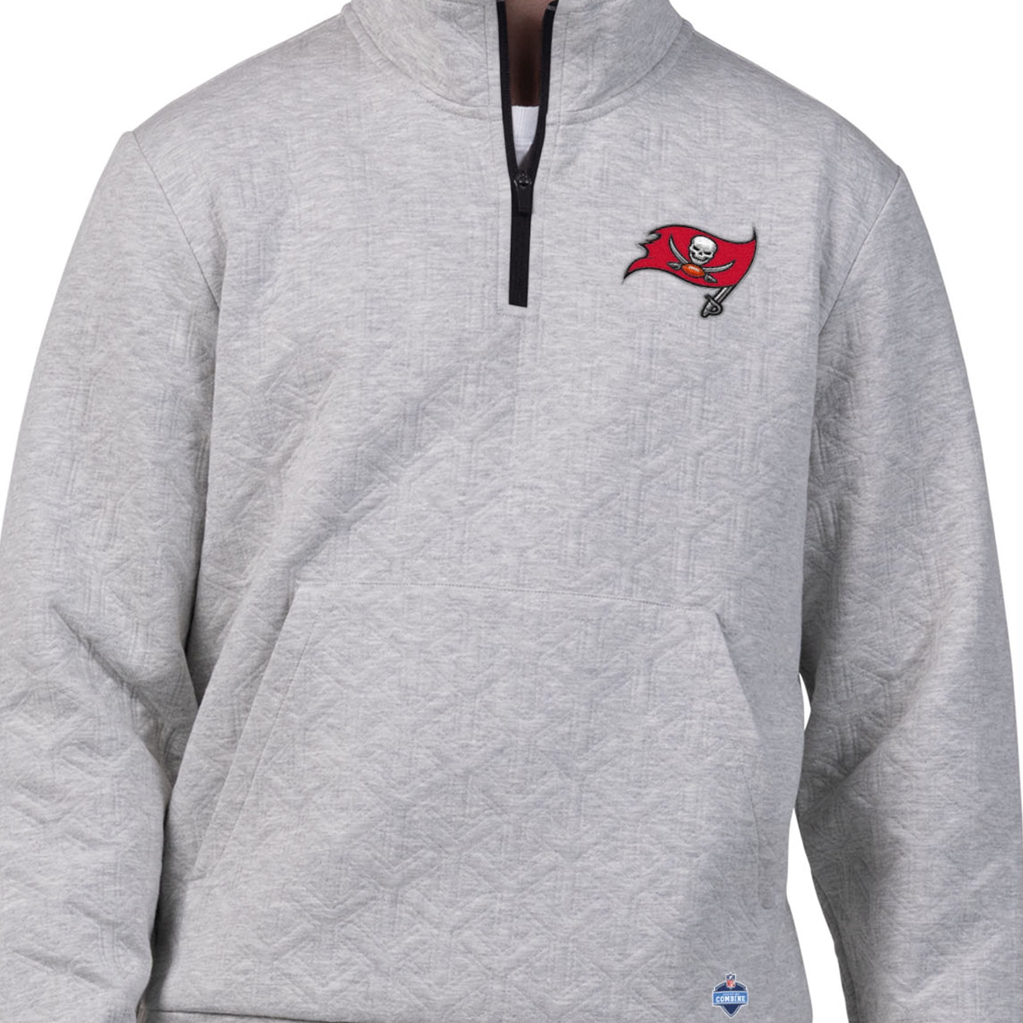 Tampa Bay Bucs Men's NFL Combine Textured 1/4 Zip Pullover Longsleeve Fleece