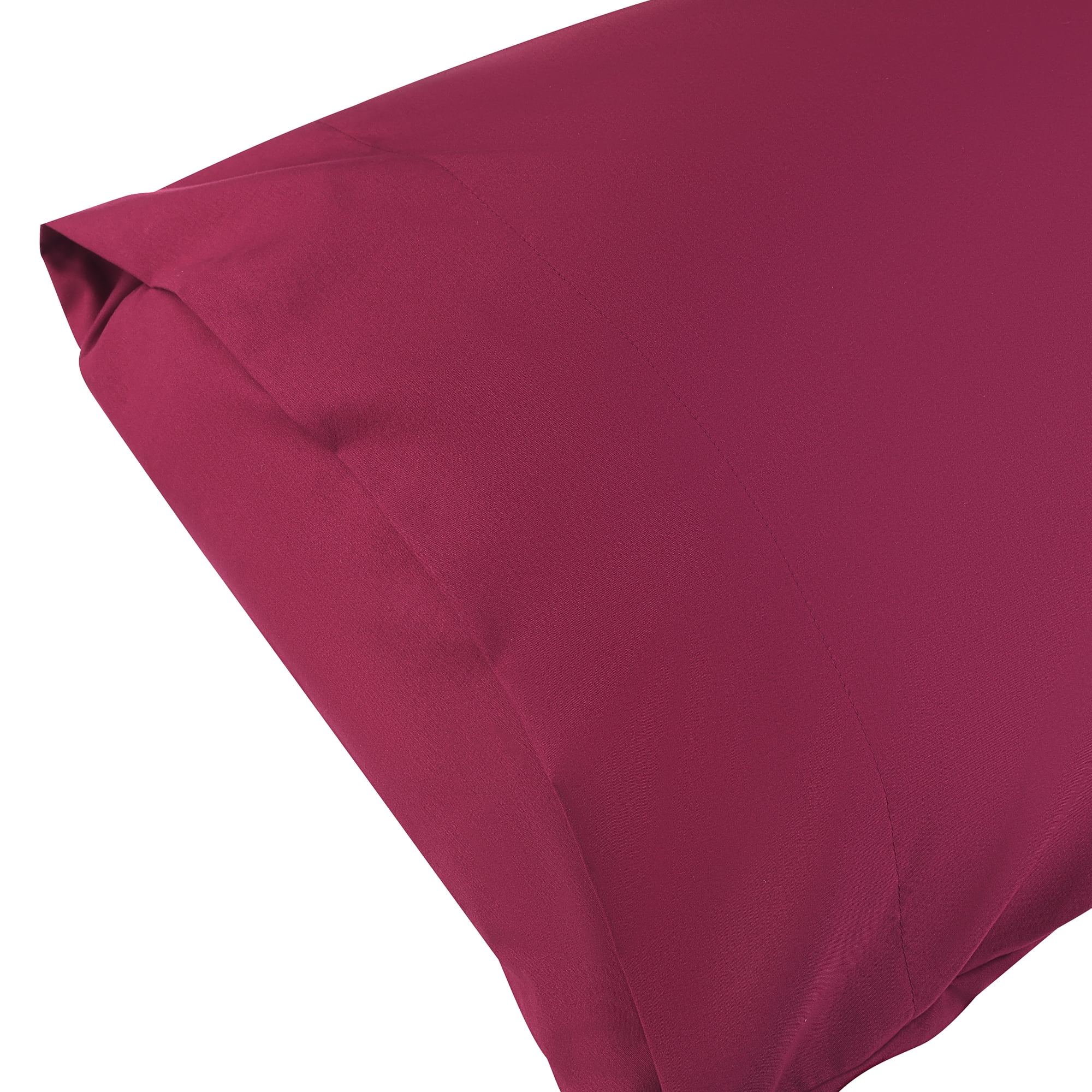 Unique Bargains Solid Color Envelope Closure Pillowcase (2 Count) Wine Red Queen