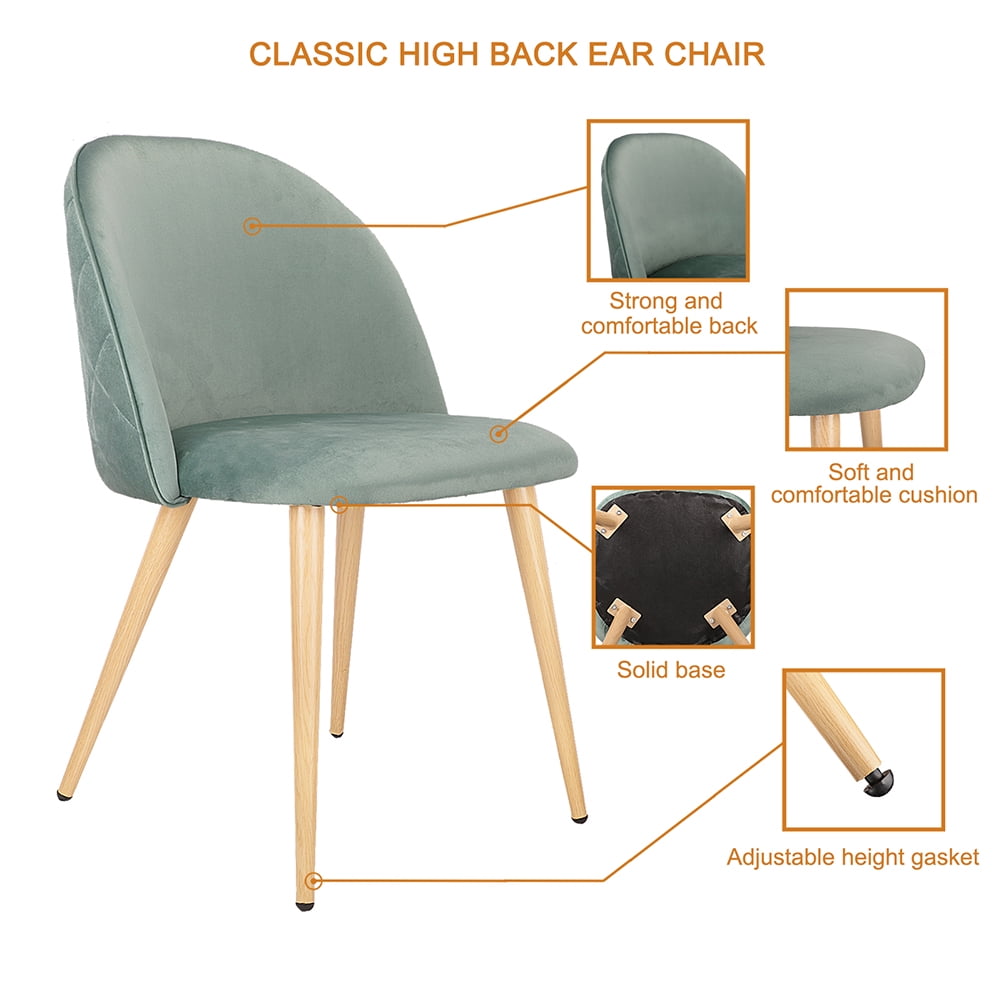Kepooman Velvet Dining Chair Set, Dining Kitchen Chair, Mid Century Living Room Chair, Modern Metal Leg Upholstered Side Chair, Set of 2, Green Kepooman Velvet Dining Chair Set, Dining Kitchen Chair, Mid Century Living Room Chair, Modern Metal Leg Upholstered Side Chair, Set of 2, Green