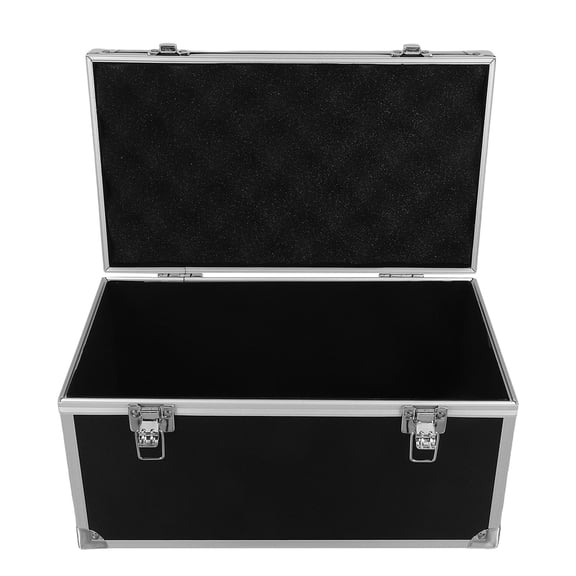 OULII Heavy Duty Aluminum Tool Box Portable Black Case with Non Slide Handle