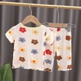 thumbnail image 5 of HIPYLO 2 Piece Sets Girls Loungewear Outfits Cute Ruffle Trim Toddler Girl Summer Casual Clothes Set Crew Neck Tshirts and Shorts/Pants Girls Clothes, 5 of 9
