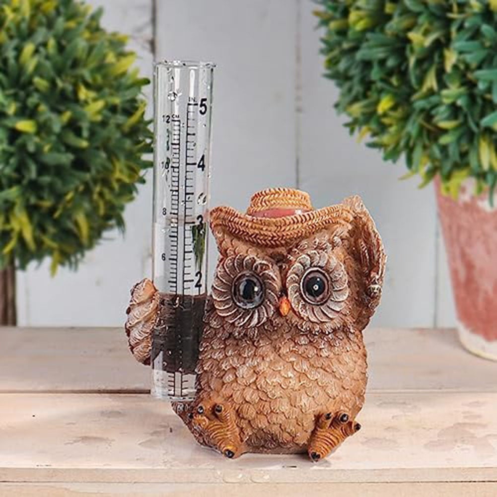 Garden resin rain gauge anti-deformation stable owl garden decoration