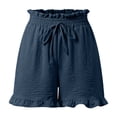 thumbnail image 5 of DHFJKG Women's Shorts 2026 Summer Casual Cute Ruffle Hem Shorts Comfy Elastic Drawstring Solid Color With Pockets Beach Trendy Bottoms, 5 of 5