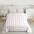thumbnail image 2 of jejeloiu Pink Stripes Lines Bedding Comforter Set,Abstract Geometric Aesthetic Twin Comforter Sets,Geometric Artwork Bedding Set For Children,Microfiber Bedroom Decor Reversible,2-Piece, 2 of 8