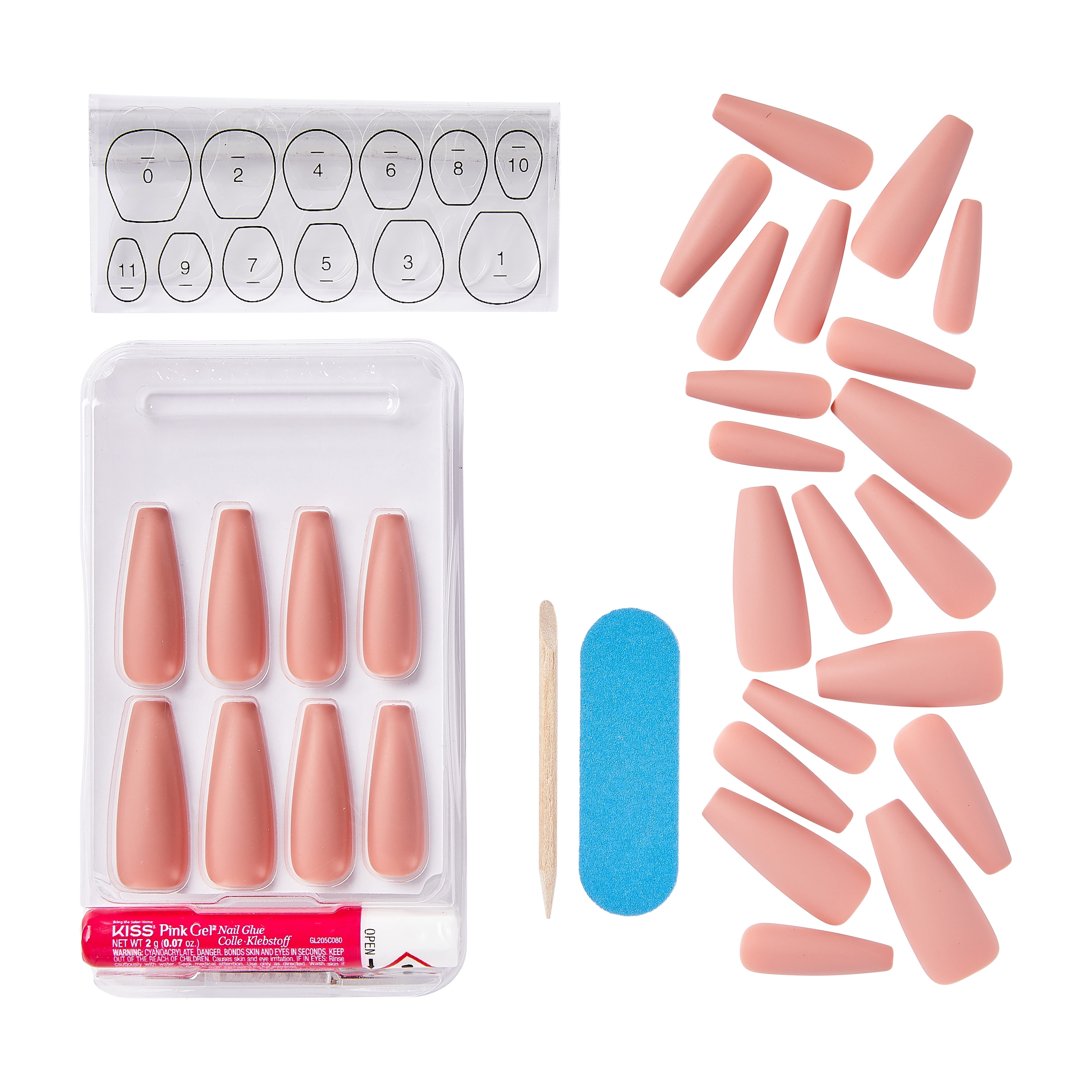 KISS Gel Fantasy Sculpted Nails XL Nails - Hoopla