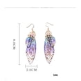 thumbnail image 3 of Butterfly Wing Drop Dangle Earrings Gold Plated Crystal Rhinestone for Women Girls Wedding Jewelry, Blue Gold Leaf, 3 of 6