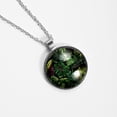 thumbnail image 4 of Tropical Plants Elegant Glass Circular Pendant Necklace - Handcrafted Jewelry for Women, 4 of 5
