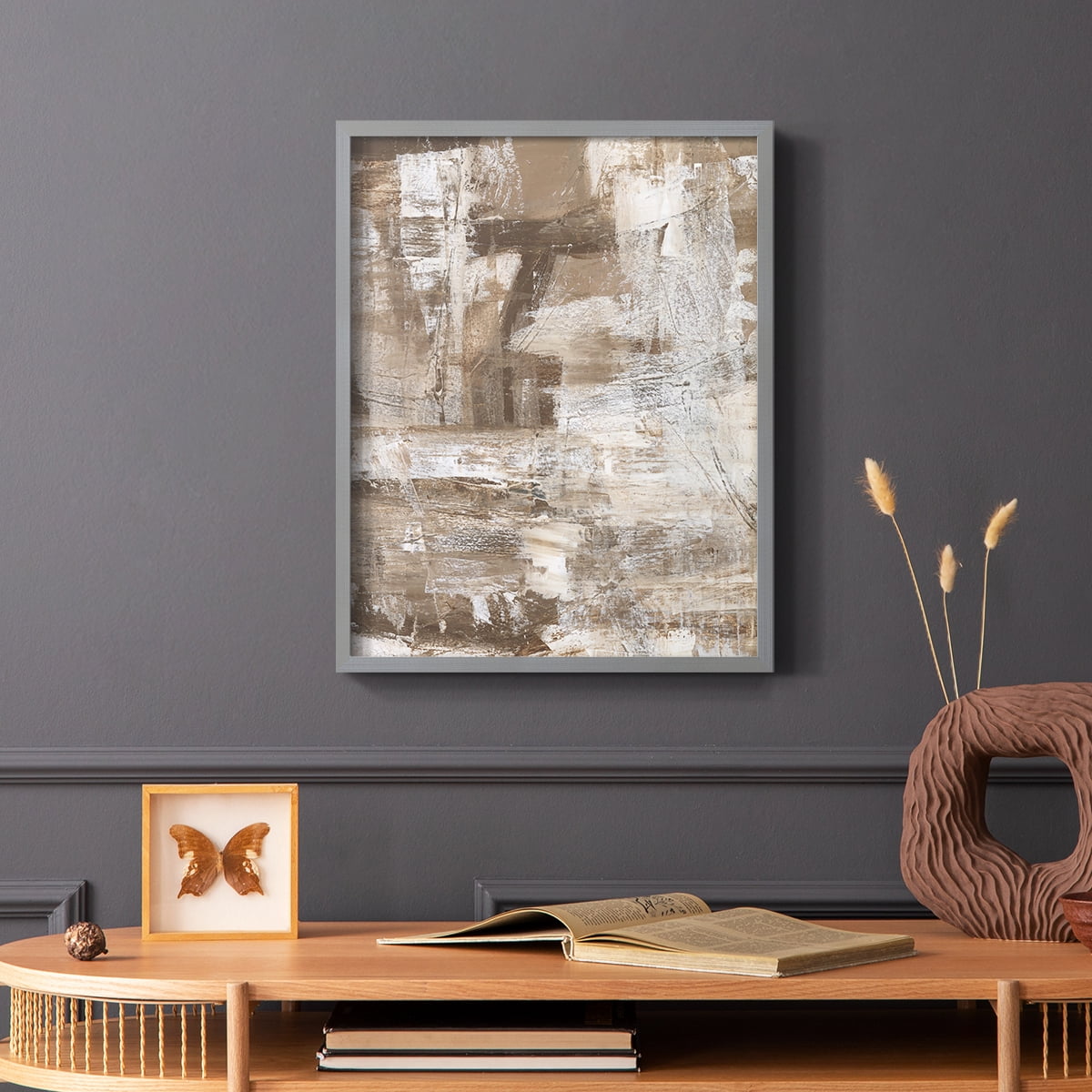 Bronzed II Framed Print in Gray Solid Wood Framed Print No Nail Hanging