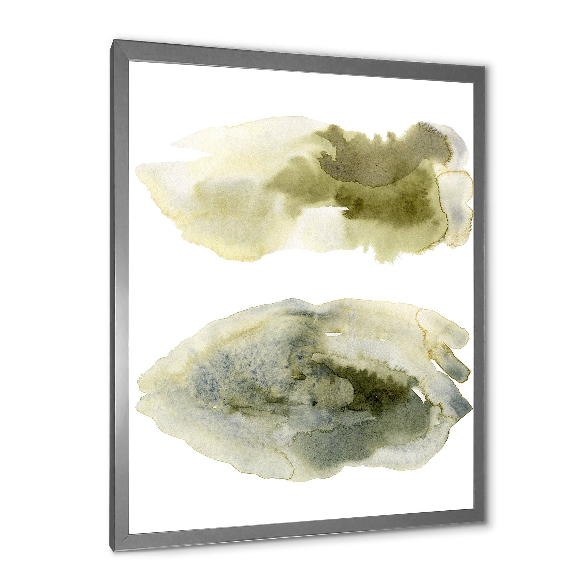 Designart 'Abstract Clouds In Dark Green I' Modern Framed Art Print