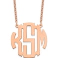 thumbnail image 1 of Custom Personalized SS/Rose-plated Medium Block Letter Circle Monogram Necklace SS/Rose Plated: Jewelry by Sweet Pea - Made in USA, 1 of 5