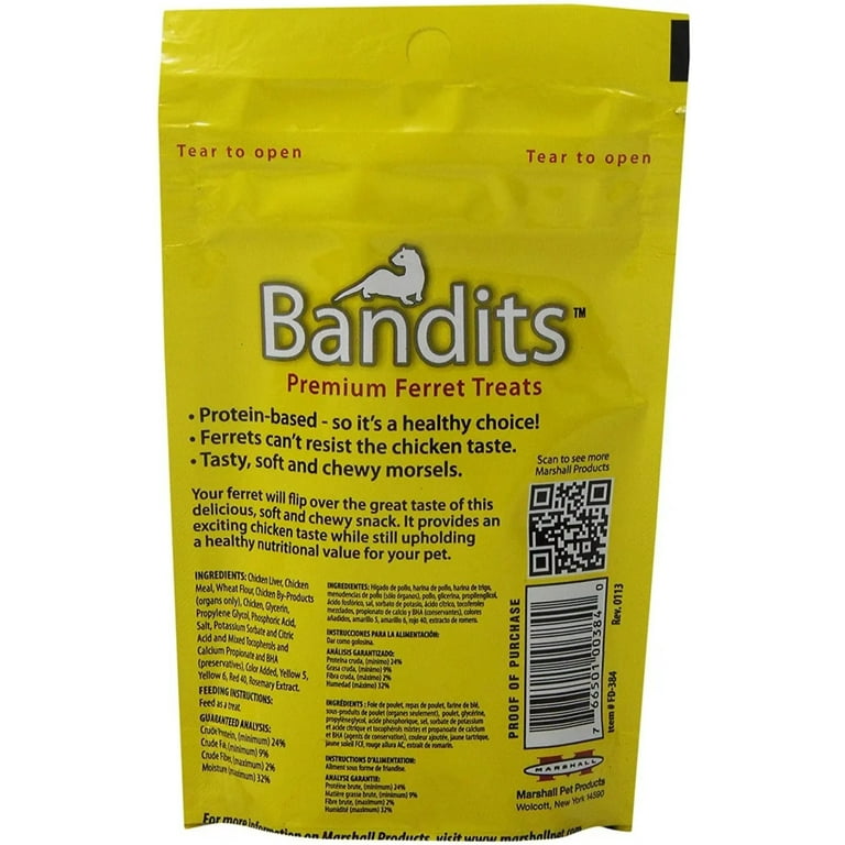 Marshall Bandits Premium Ferret Treats Chicken Flavor Walmart