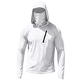 thumbnail image 5 of Men's UPF 50+ Sun Hoodie Long Sleeve Hooded Fishing Shirt Solid Pullover Cooling Ice Silk Breathable Quick-Dry Moisture Wicking 4-Way Stretch for Commute Fishing Hiking White M, 5 of 5