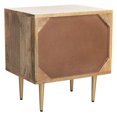 Safavieh Leni MidCentury Retro Nightstand, Natural/Brass