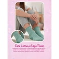 thumbnail image 4 of Justice Boyfriend Rib Ankle Socks for Girls with Lettuce Edge Anklet, 6 pk Green, 4 of 7