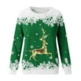 thumbnail image 3 of SonxaHe Big Girl's Sweatshirt Christmas Reindeer Print Long Sleeve Top Party Loose Comfy Soft Autumn Winter Sweatshirts Green,Sized 11-12, 3 of 3