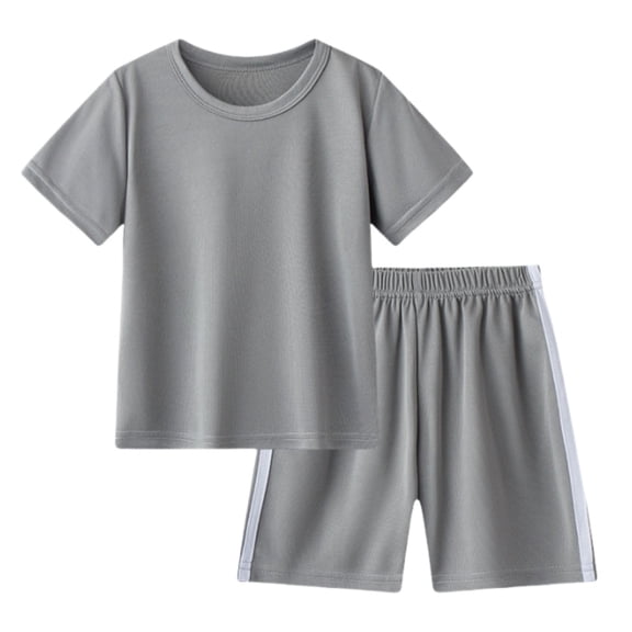 Adeawade Teen Boys Clothes Kids Unisex Spring Summer Short Sleeve Sports Tshirt Shorts Relax Fit Outfits Boy'S Clothing Set Grey 9-10 Years