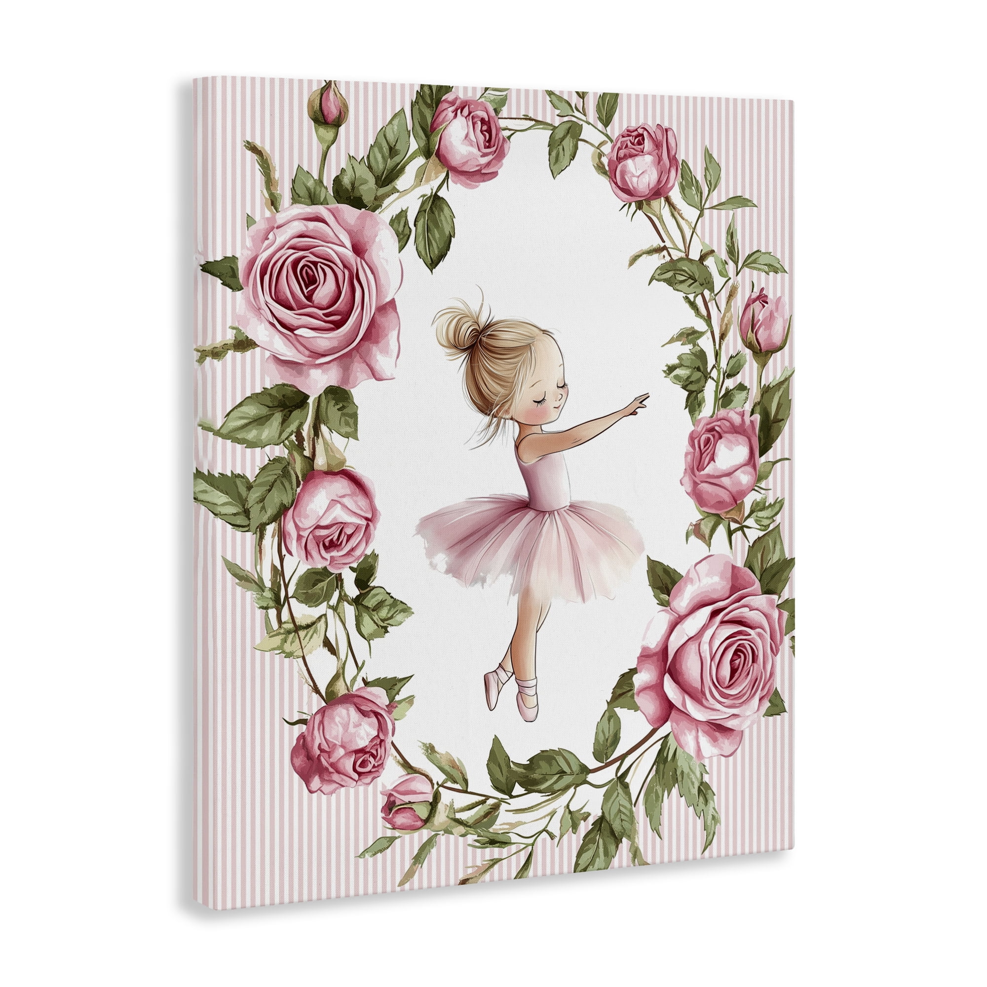 Stupell Industries Little Rose Dance Ballerina Canvas Wall Art, design by Christine Simpson Art