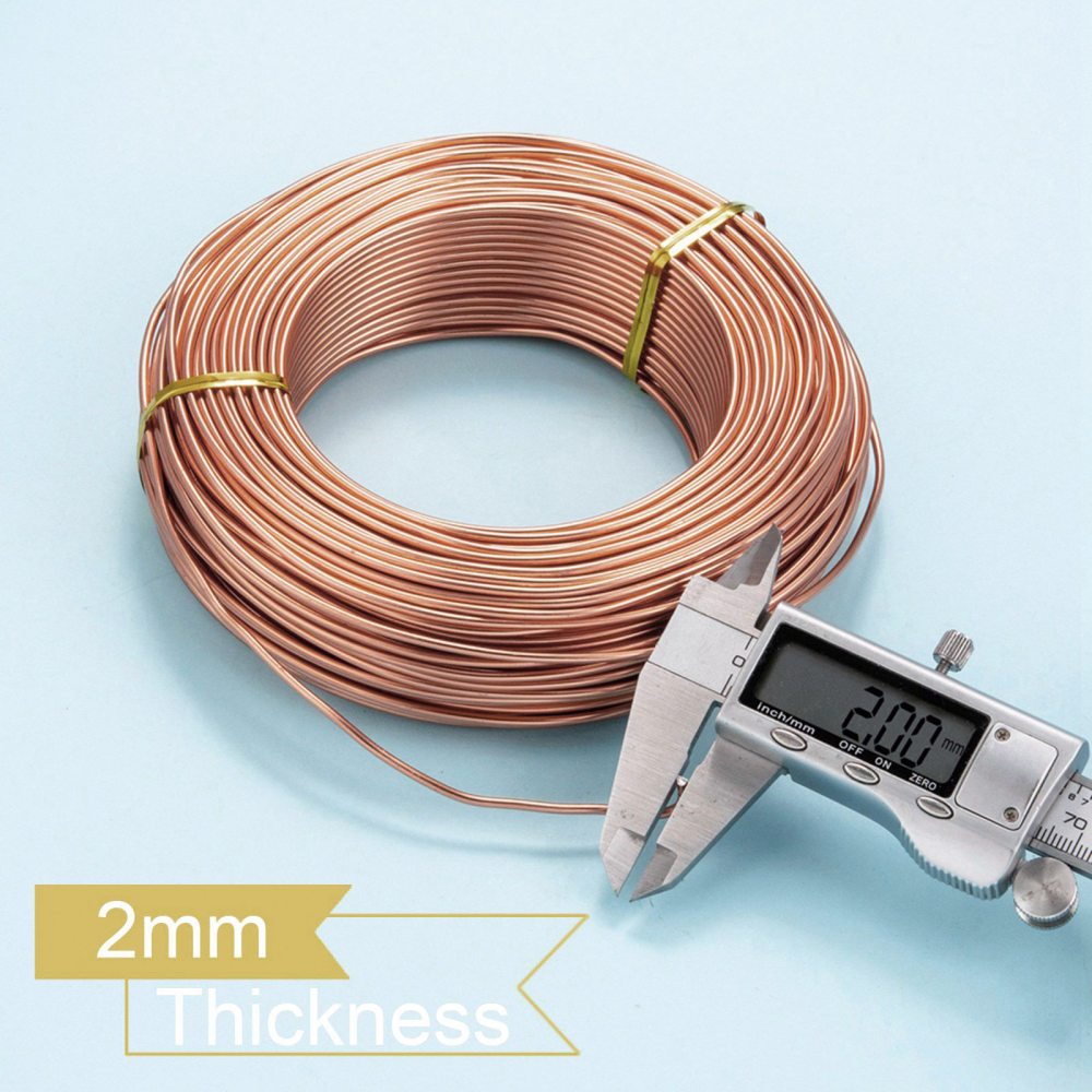 Anodized Aluminum Wire Bendable Metal Craft Wire Flexible Craft Wire for Beading Jewelry Craft Making Saddle Brown 12 Gauge 2.0mm