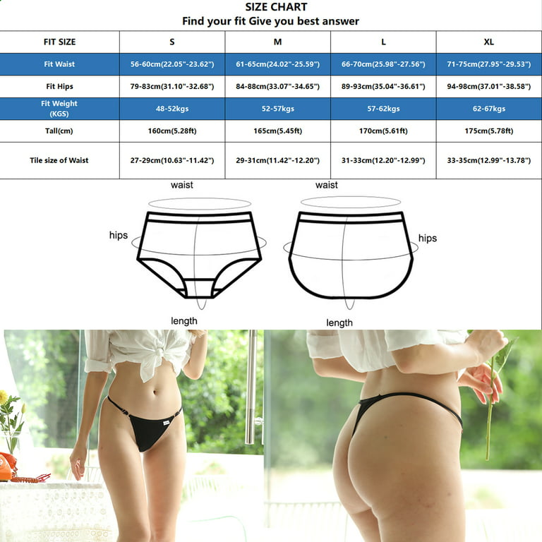 FINETOO 10 Pack G-String Thongs for Women Adjustable Cotton Panties Stretch  T-back Tangas Low Rise Hipster Underwear S-XL