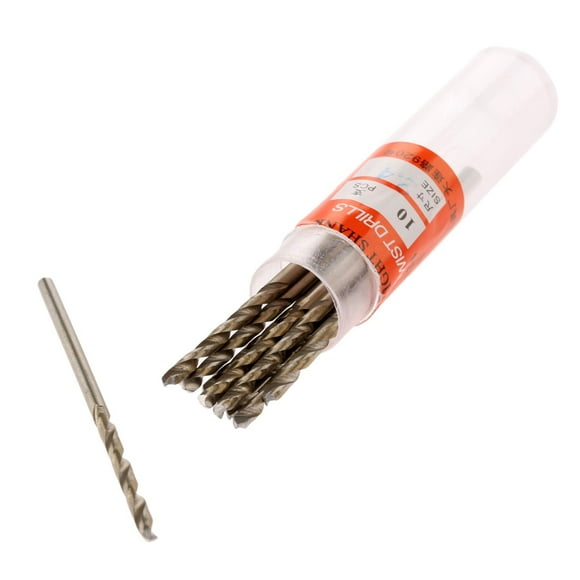 Mtsooning 10PCS 2mm Mini HSS Drill Bit Straight Shank Twist Drill Premium High Speed Steel Jobber Length Drill for Electrical DIY Rotary Hand Tools