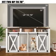 thumbnail image 5 of 63" Double Dog Crate for 2 Large Dogs, Farmhouse Style Dog Crate Furniture with Sliding Door, Removable Divider and Storage Space, White, 5 of 6