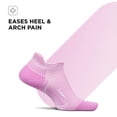 thumbnail image 3 of Feetures Plantar Fasciitis Relief Sock Light Cushion No Show Tab - Targeted Compression Sock for Women & Men - Rose Quartz , Small (1 Pair), 3 of 7