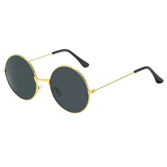 Boyscolos Small Round Polarized Sunglasses for Men Women Hippie Classic Vintage Circle Metal Frame Sun Glasses Gold One Size