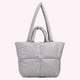 thumbnail image 4 of 6277 Bolso Abrigo Algodón Brillante Gran Capacidad Bolso Hombro Plumón Bolso Mano Texturizado (Plata), 4 of 9
