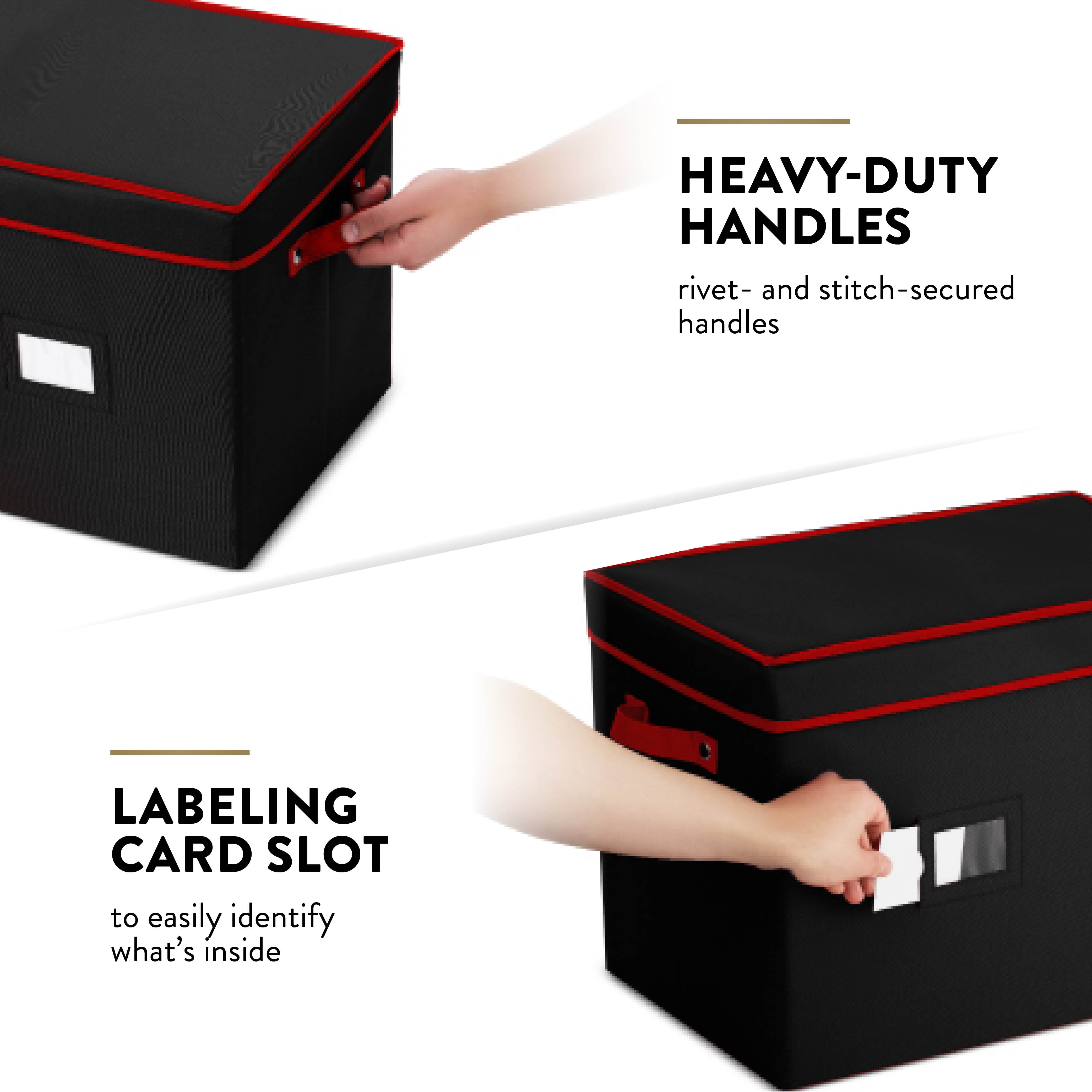 Premium Christmas Ornament Storage Box for Large Ornaments Storage Container Hold 36 Holiday Ornaments and Xmas Decorations Accessories/—Tear-Proof 600D Oxford 4-inch Compartment