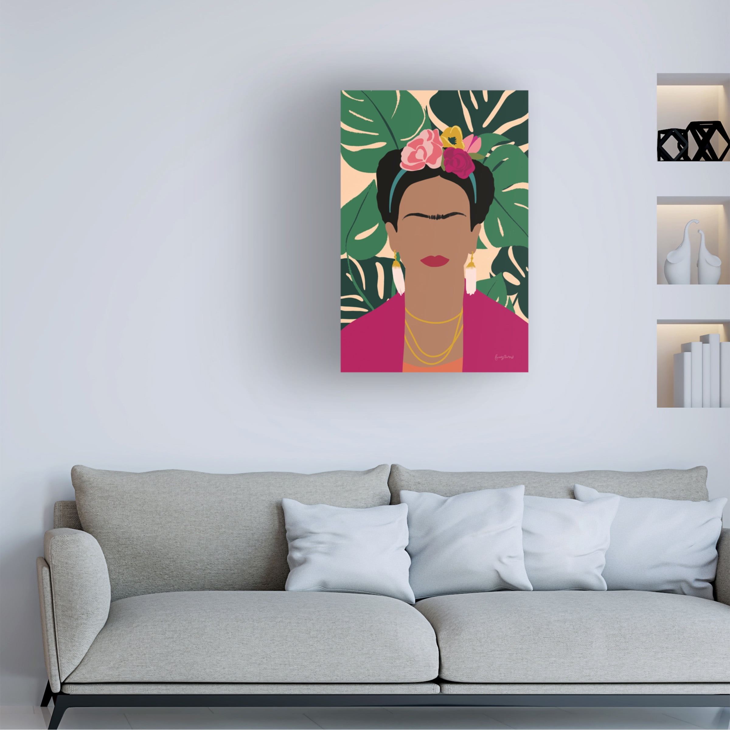 Becky Thorns 'Frida Kahlo I Palms No Distress' Canvas Art