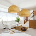 thumbnail image 3 of Arturesthome Bamboo Pendant Light for Kitchen Island Wicker Chandelier Lighting Handmade Woven Hanging Ceiling Light Lampshade for Living Room Bedroom, 3 of 14
