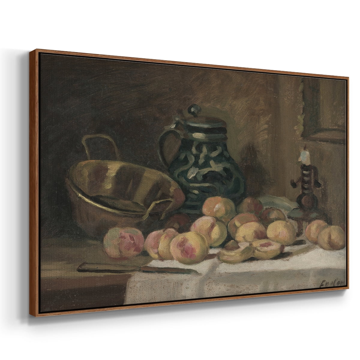 Vintage Botanical Print-XLIX By Wexford Home Framed in Walnut Wood Gallery Wrapped Canvas 25 in. x 37 in.