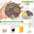 thumbnail image 2 of Yayeee 6 PCS Drink Coasters with Holder Set Woven Absorbent Round Tabletop Hot Pad, Retro Cassette Pattern, 2 of 7