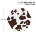 thumbnail image 2 of Honeii Brown Cow Print Leather Coaster Set of 4, Ideal for Safeguarding Your Furniture from Drinks Spills and Effortless Cleanup-Hexagon, 2 of 6