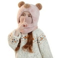 thumbnail image 5 of Boys Girls Kids' 3-in-1 Winter Hat Cute Cartoon Fleece Fuzzy Knit Beanie with Face Cover & Scarf, Cold Weather & Outdoor Activities 4-14Y, 5 of 5