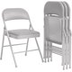 thumbnail image 1 of 4-pack beige folding sillas: padded cushion & back, metal frame, holds up to 350 lbs - suitable para home, oficina, indoor & outdoor events, 1 of 9