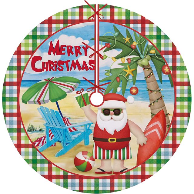 Falda de árbol de Navidad, 48 pulgadas, granja, invierno, camión rojo nevado, cerdo, vaca, Artificial, árbol de Navidad, negro, blanco, Búfalo, a cuadros