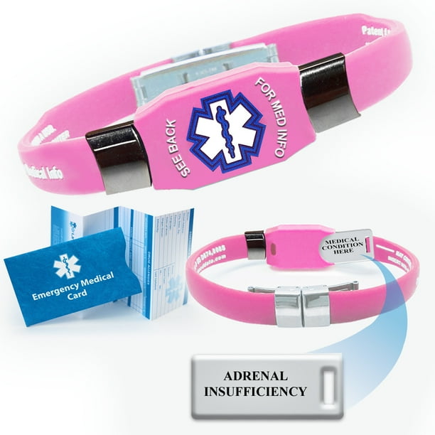 "Adrenal Insufficiency" ELITE Medical Alert ID Bracelet. Choose Color