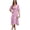 Fuchsia Pink, variant on Women's Printed V Neck Flutter Sleeve Dress viscose 100% fabric for a comfortable everyday look and easy care wash